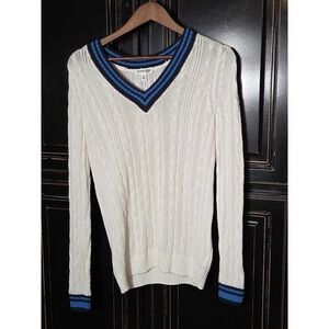 St. Johns Bay Large Lightweight Cable Knit Sweater, Blue Accents,  Beach,...